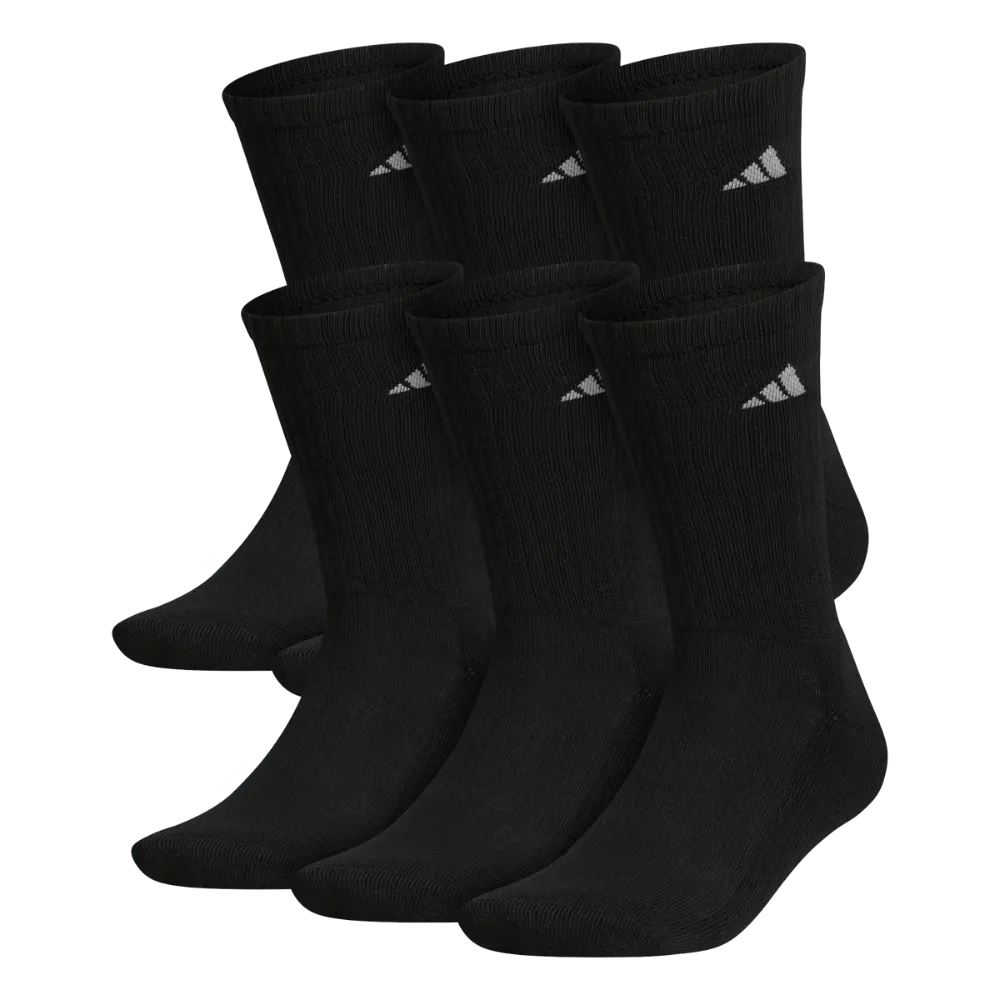 ADIDAS - ATHLETIC CUSHIONED CREW SOCKS, 6 PAIRS
