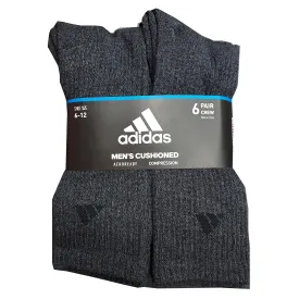 Adidas Athletic Cushioned Mens Crew Socks 6-Pack