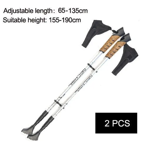 Anti-Shock Telescopic Aluminum Hiking & Trekking Poles - Nordic Walking Sticks & Camping Crutches