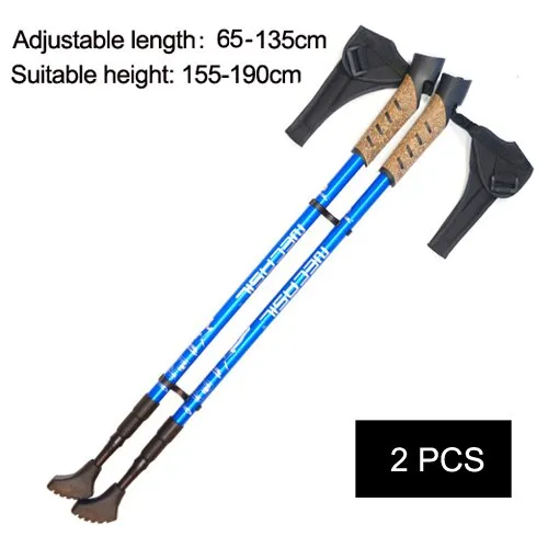 Anti-Shock Telescopic Aluminum Hiking & Trekking Poles - Nordic Walking Sticks & Camping Crutches