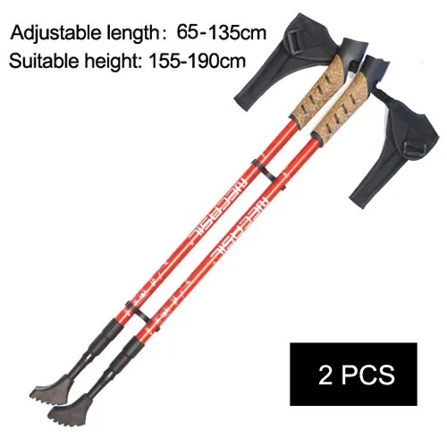 Anti-Shock Telescopic Aluminum Hiking & Trekking Poles - Nordic Walking Sticks & Camping Crutches