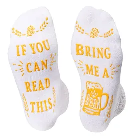 Beer Socks, Unisex Adult Socks ,Funny Gift Idea for Beer lovers ,Christmas Gift Unisex, Best Friend Gift, White Socks