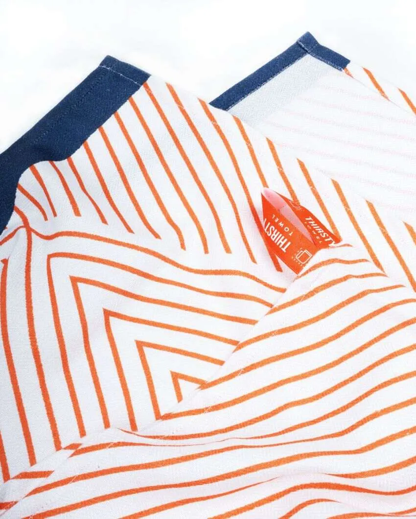 Circles And Tangerine Dream Bamboo Bath Towels | Set Of 2 | 55 X 27 inches | Get a Freebie