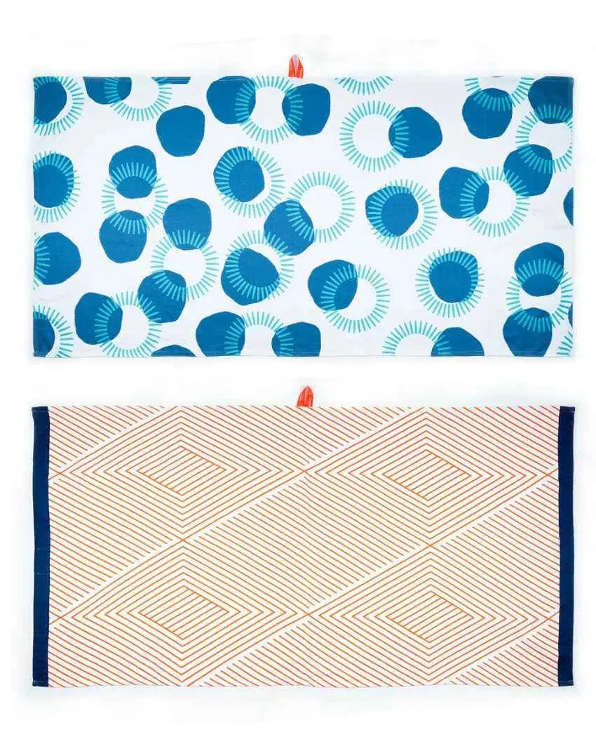 Circles And Tangerine Dream Bamboo Bath Towels | Set Of 2 | 55 X 27 inches | Get a Freebie