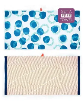 Circles And Tangerine Dream Bamboo Bath Towels | Set Of 2 | 55 X 27 inches | Get a Freebie