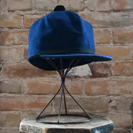 Crown Cap Solid Navy Wool Blend Melton Stockman Cap