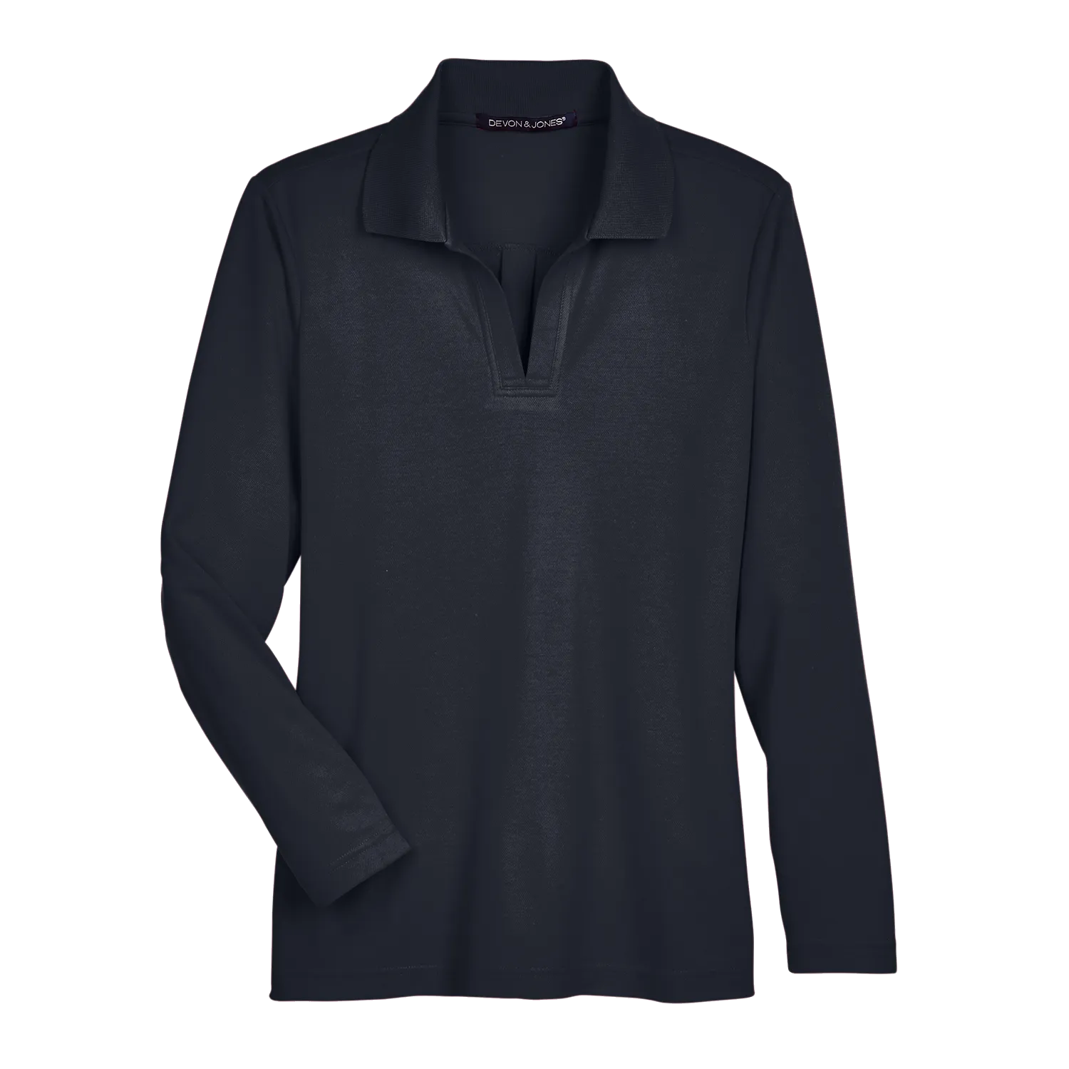 D2030W Ladies Plaited Long Sleeve Polo