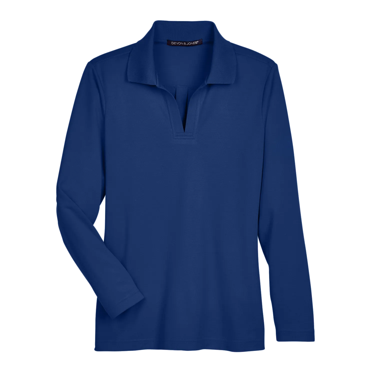 D2030W Ladies Plaited Long Sleeve Polo
