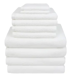 Diamond Jacquard Towels, Bath Towel Set - 10 Piece, White