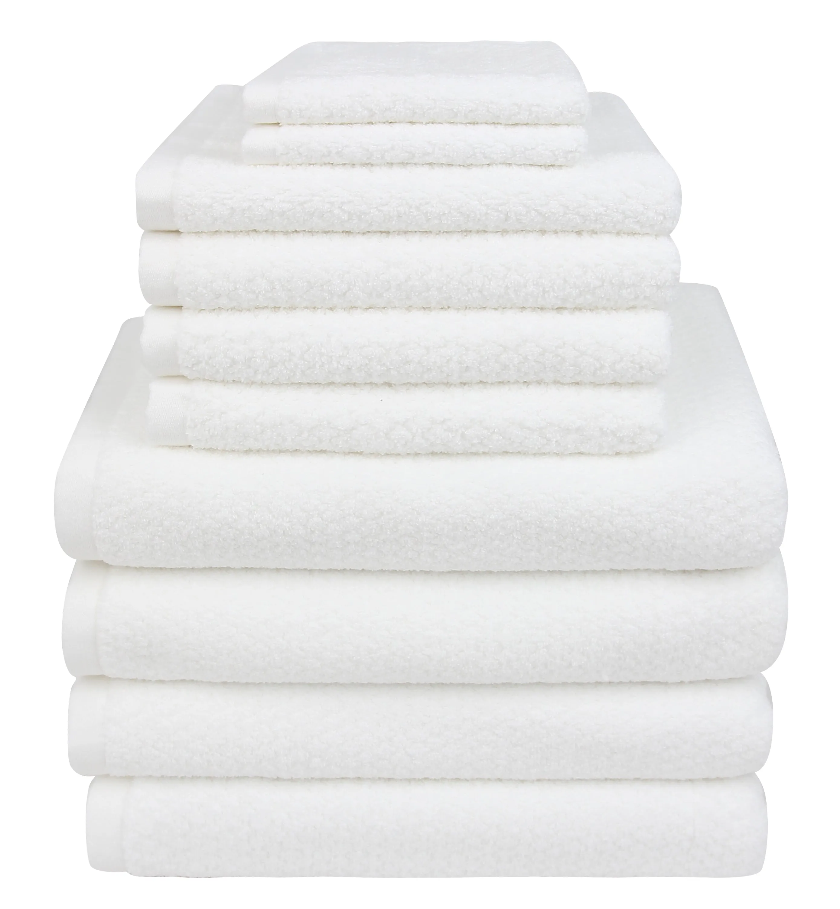Diamond Jacquard Towels, Bath Towel Set - 10 Piece, White