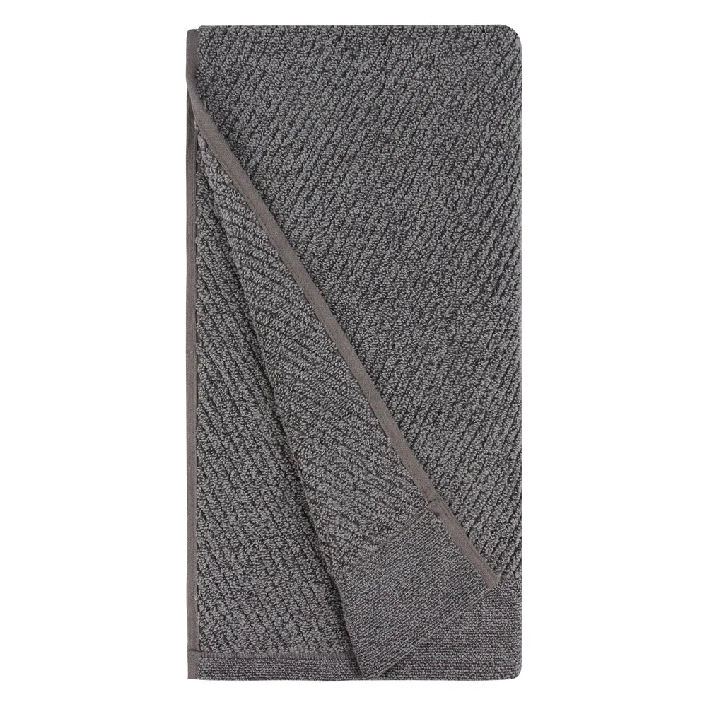 Hokime Ribbed Towels, Bath Towel Set - 10 Piece, Shitake Grey