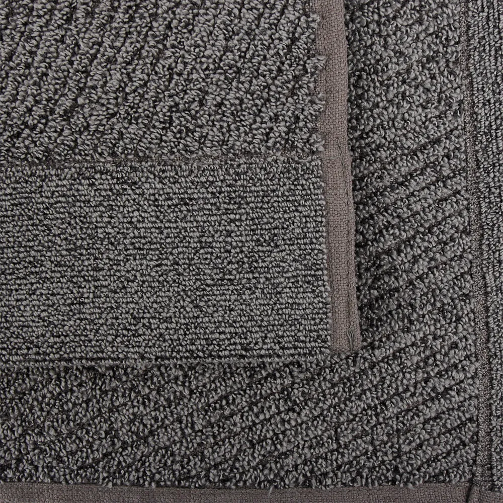 Hokime Ribbed Towels, Bath Towel Set - 10 Piece, Shitake Grey