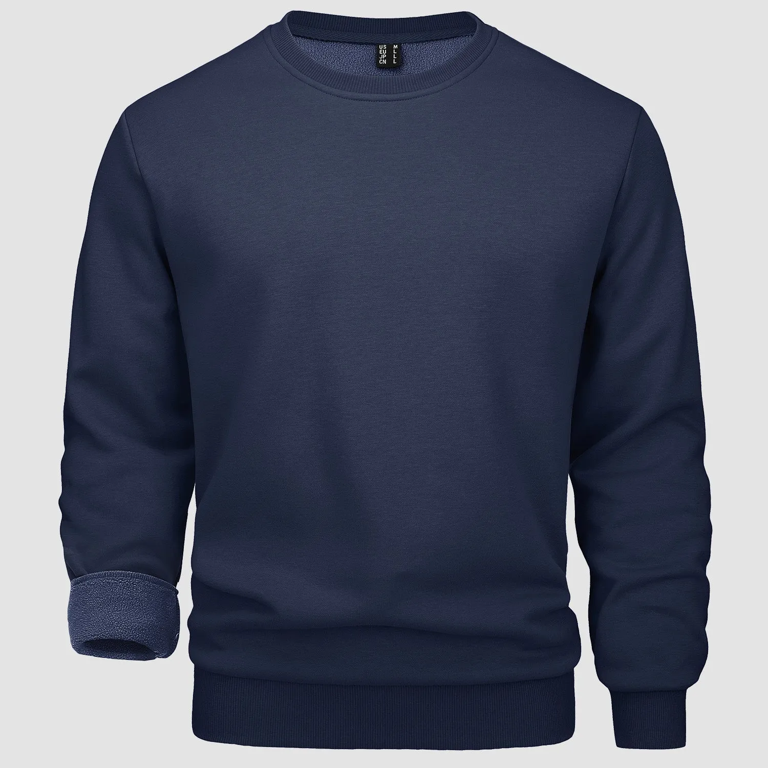 Men's Crewneck Pullover Lilac Sweatshirt Long Sleeve Warm Fleece