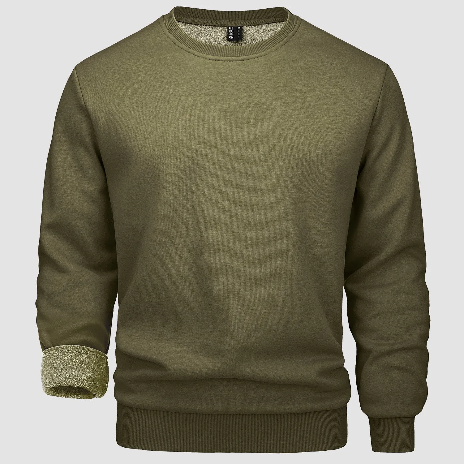Men's Crewneck Pullover Lilac Sweatshirt Long Sleeve Warm Fleece
