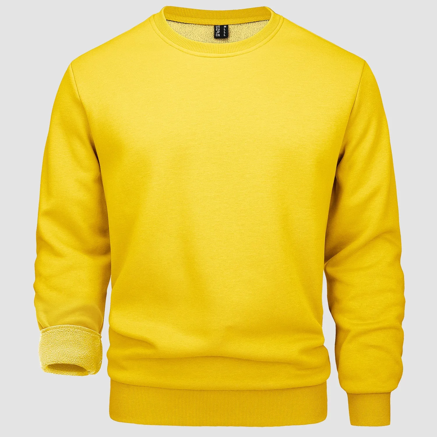 Men's Crewneck Pullover Lilac Sweatshirt Long Sleeve Warm Fleece