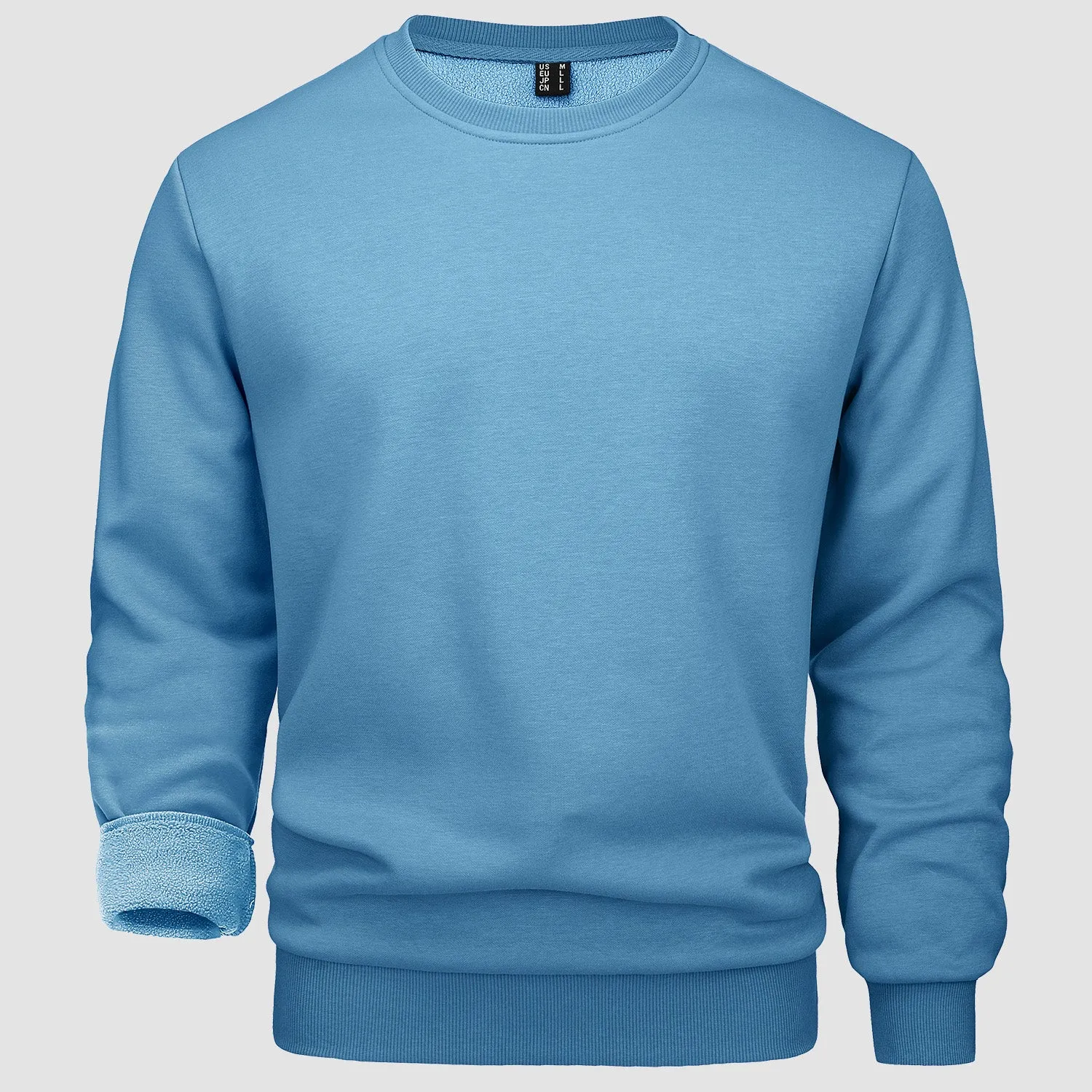 Men's Crewneck Pullover Lilac Sweatshirt Long Sleeve Warm Fleece