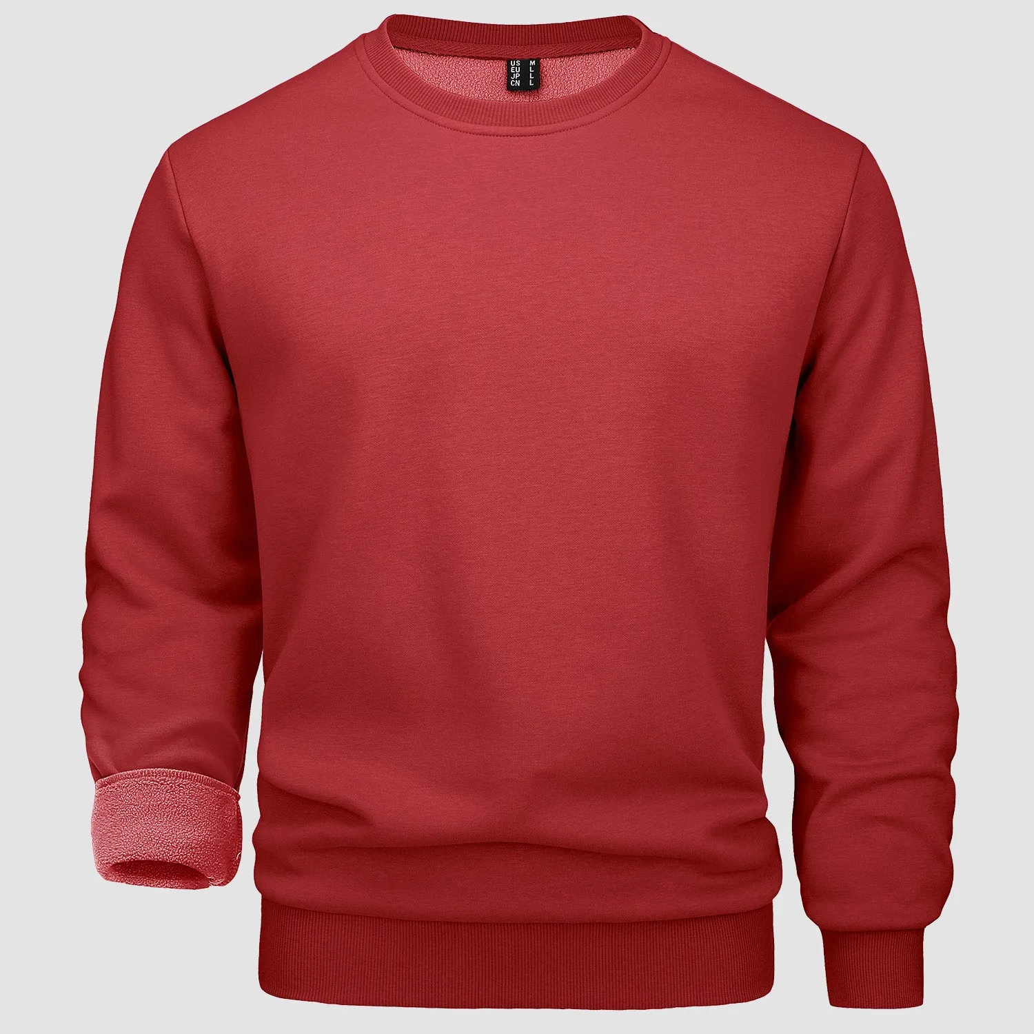 Men's Crewneck Pullover Lilac Sweatshirt Long Sleeve Warm Fleece