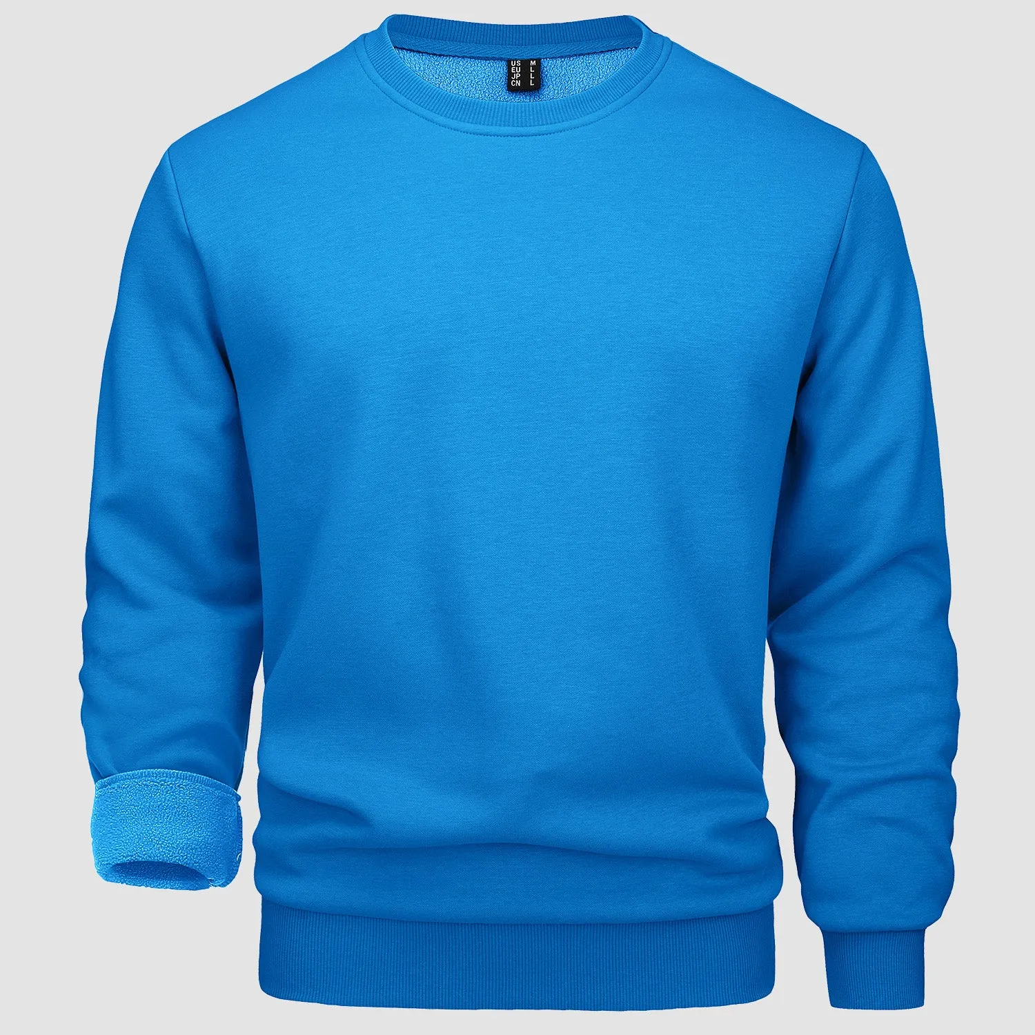 Men's Crewneck Pullover Lilac Sweatshirt Long Sleeve Warm Fleece
