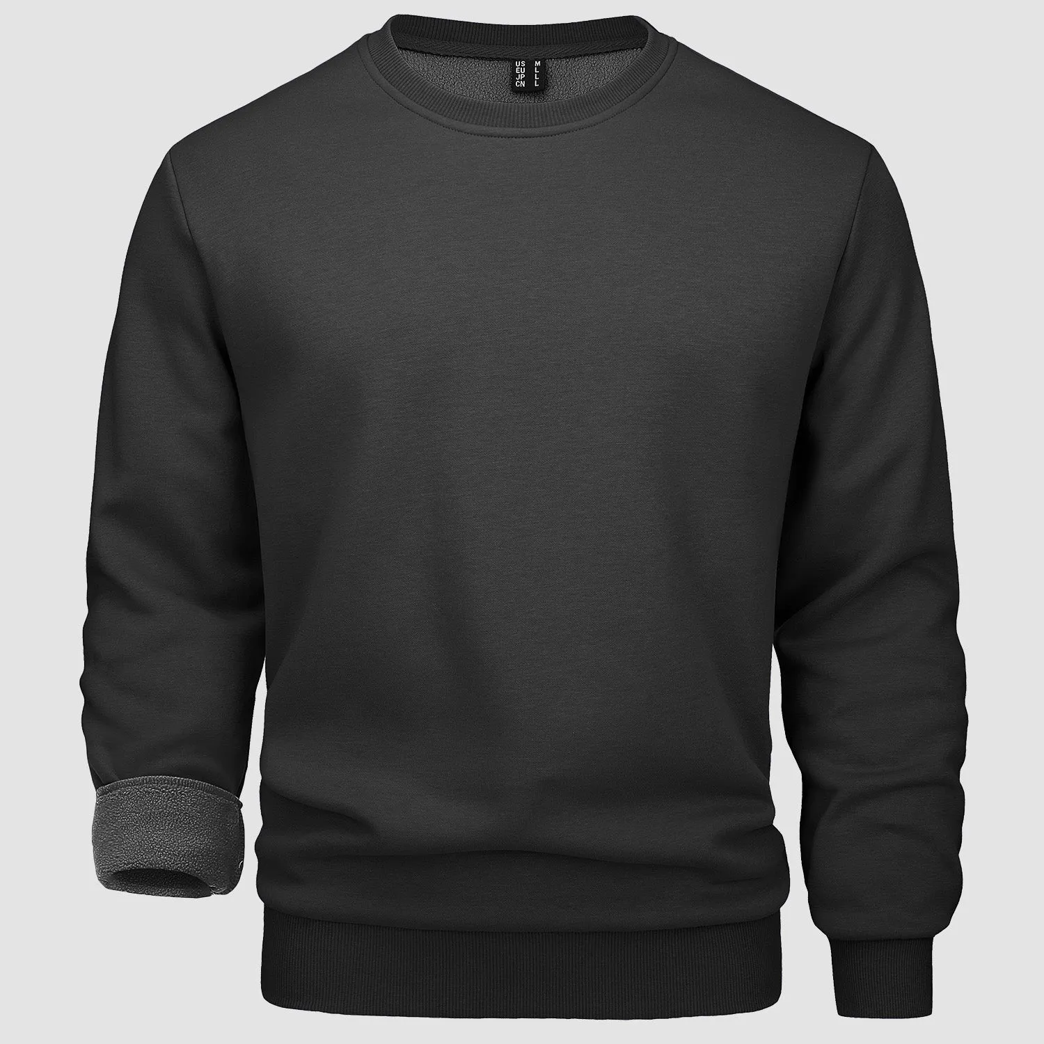 Men's Crewneck Pullover Lilac Sweatshirt Long Sleeve Warm Fleece