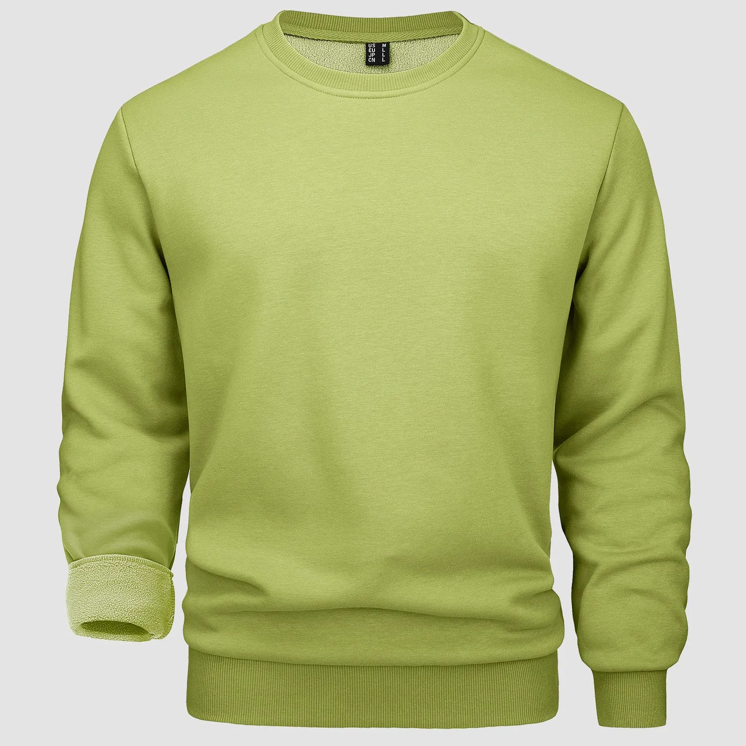 Men's Crewneck Pullover Lilac Sweatshirt Long Sleeve Warm Fleece