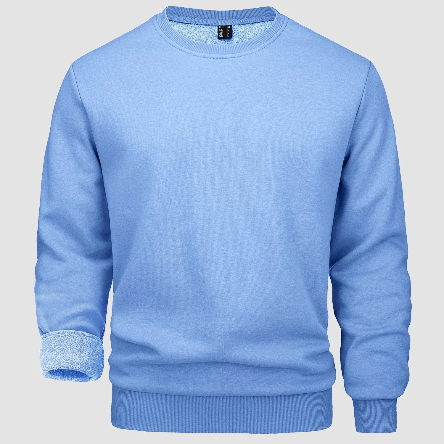 Men's Crewneck Pullover Lilac Sweatshirt Long Sleeve Warm Fleece