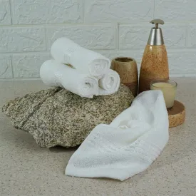 Micro Cotton LuxeDry Solid Face Towel (White) - Set Of Four