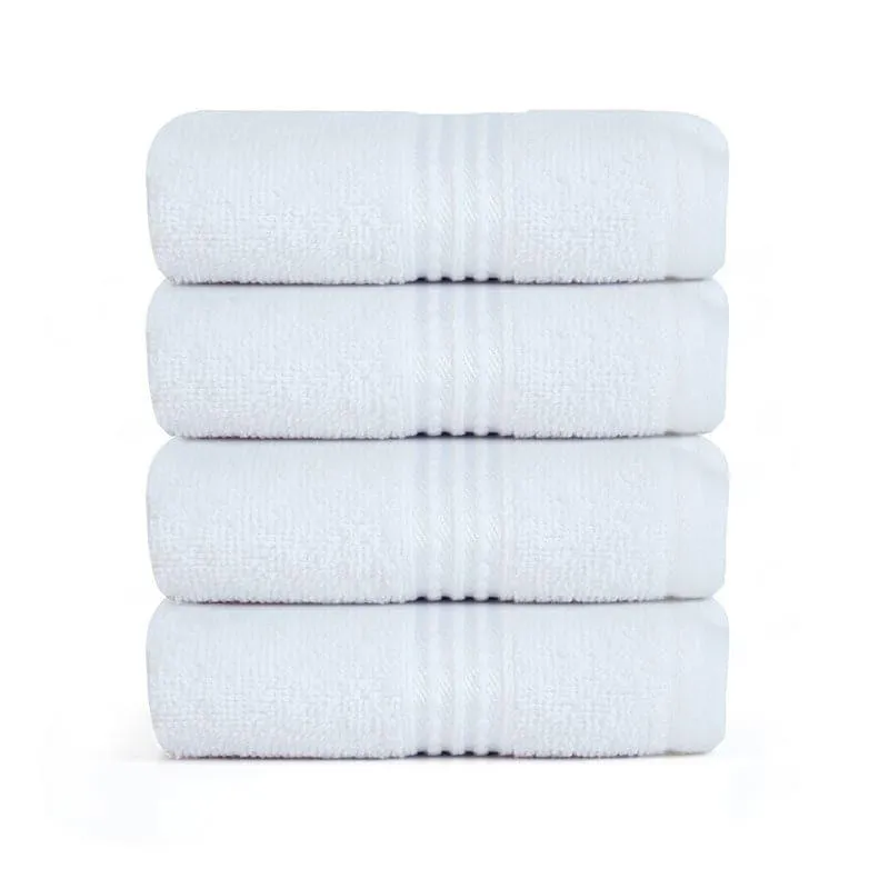 Micro Cotton LuxeDry Solid Face Towel (White) - Set Of Four