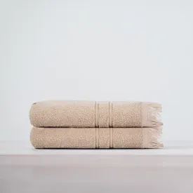 Micro Cotton LuxeDry Soothe Color Hand Towel (Brown) - Set Of Two