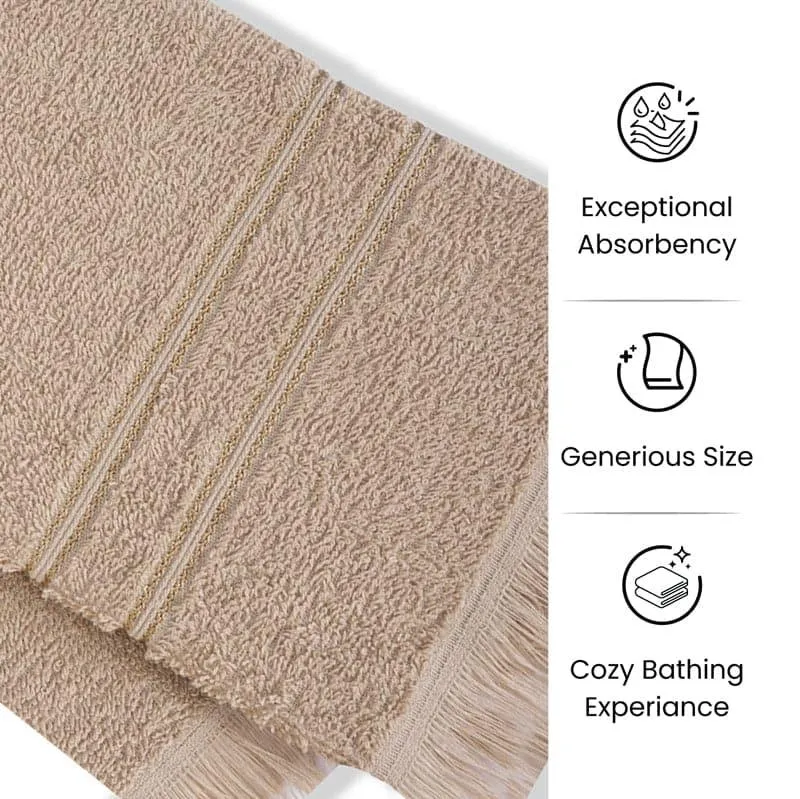 Micro Cotton LuxeDry Soothe Color Hand Towel (Brown) - Set Of Two