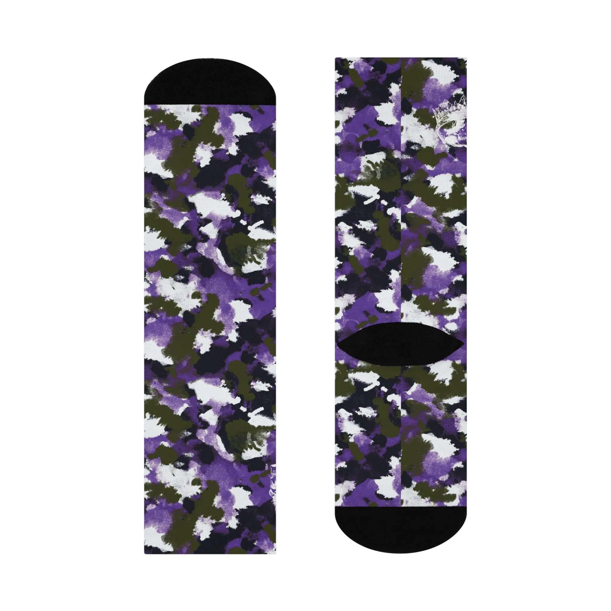 Purple Camo Cushioned Crew Socks