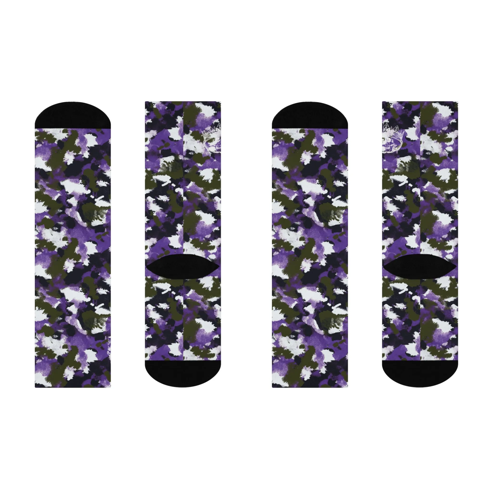 Purple Camo Cushioned Crew Socks