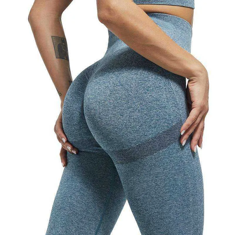 Slim High Waist Bubble Butt Push Up Seamless Fitness Women Leggings