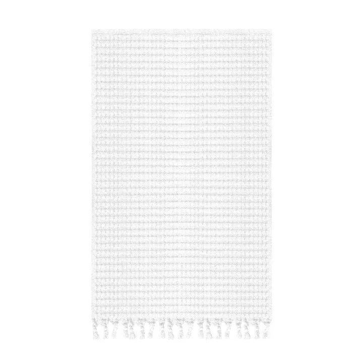 White Tassel Hand Towel Set of 2, Modern Style