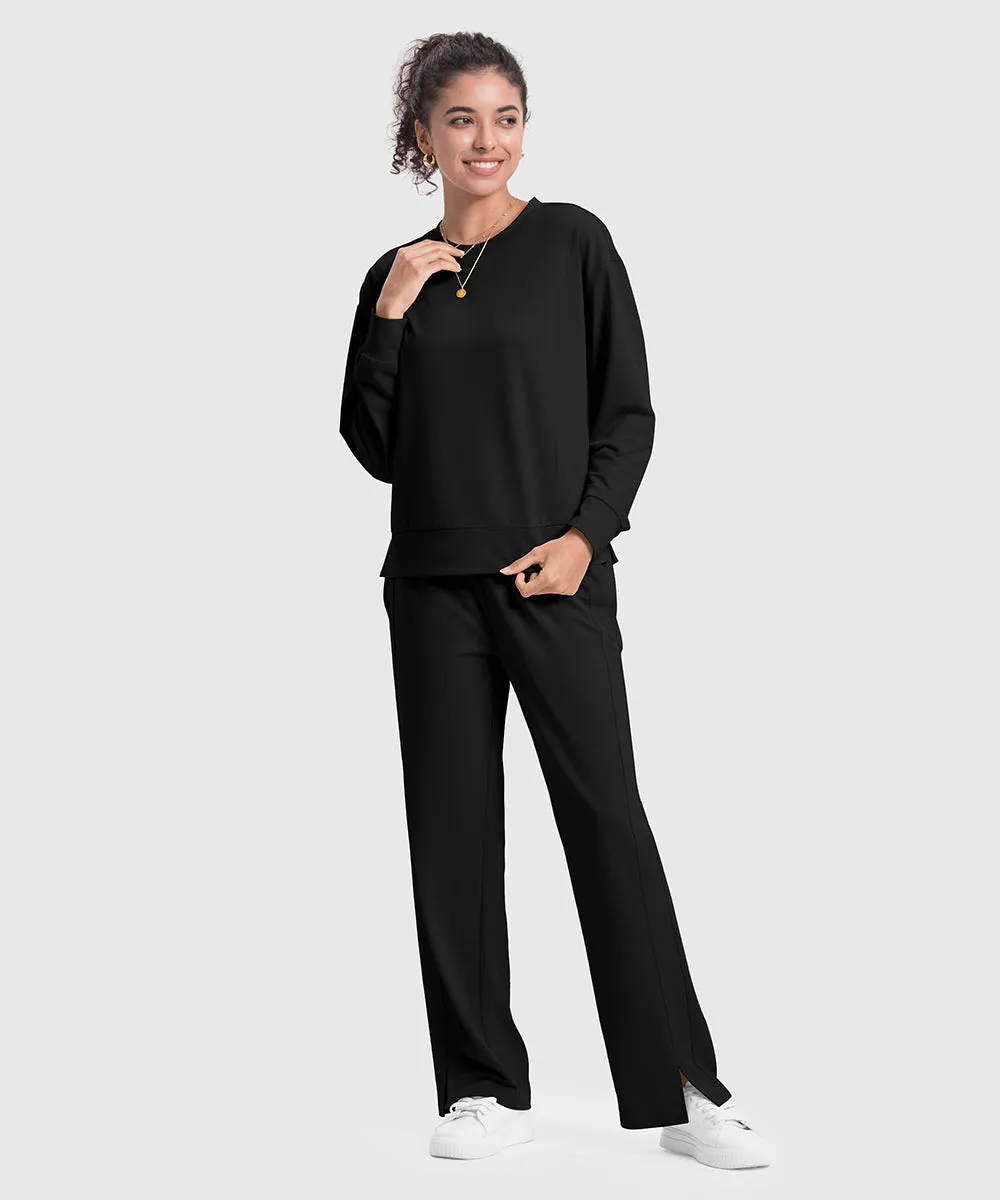 Women's Pullover and Wide Leg Pants Lounge Sets