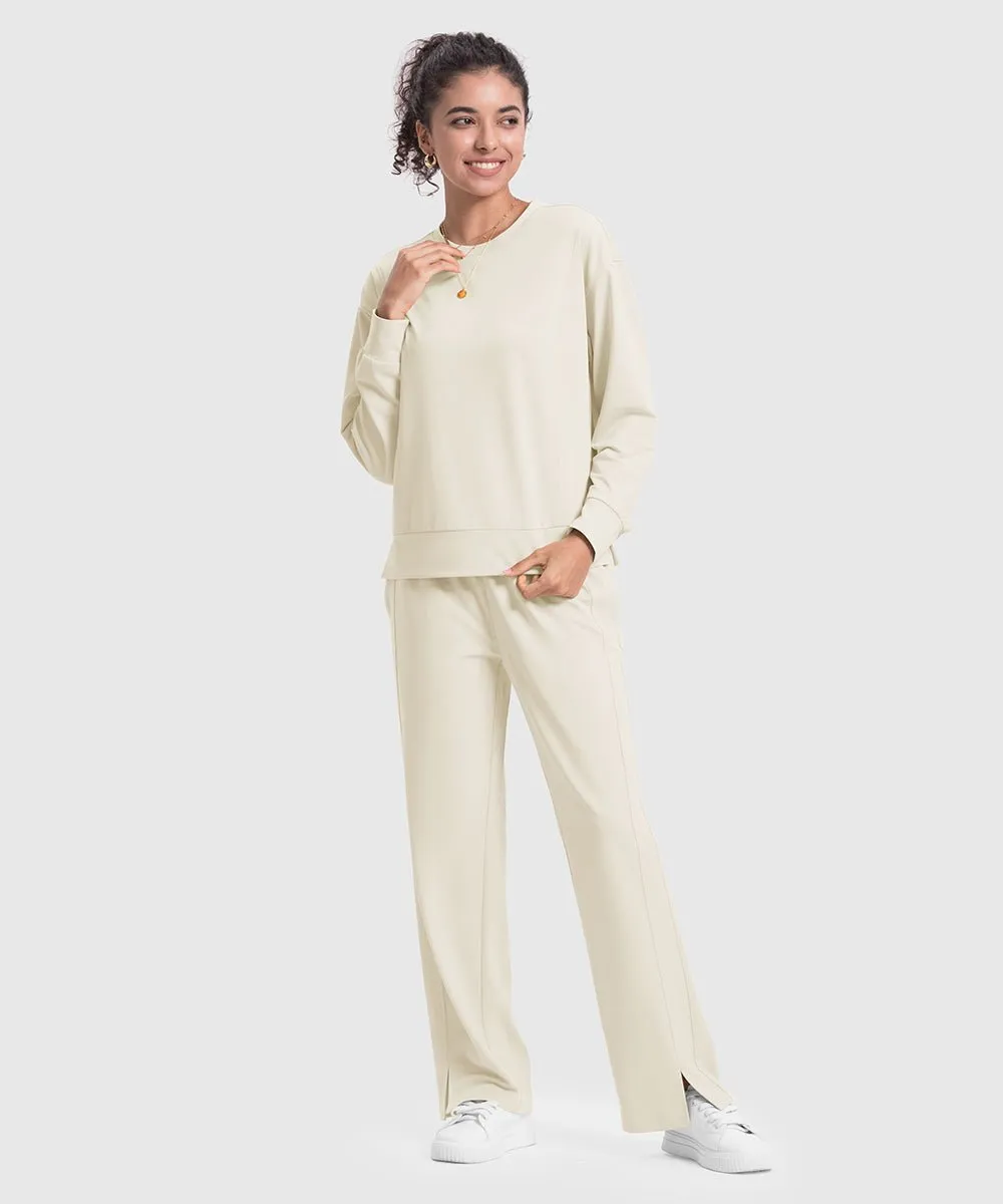 Women's Pullover and Wide Leg Pants Lounge Sets