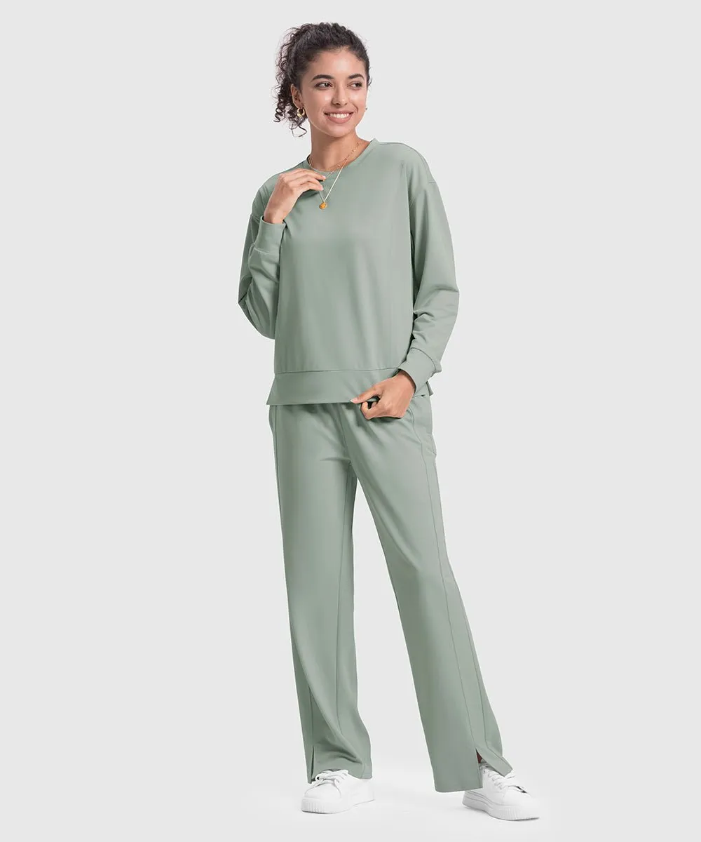 Women's Pullover and Wide Leg Pants Lounge Sets