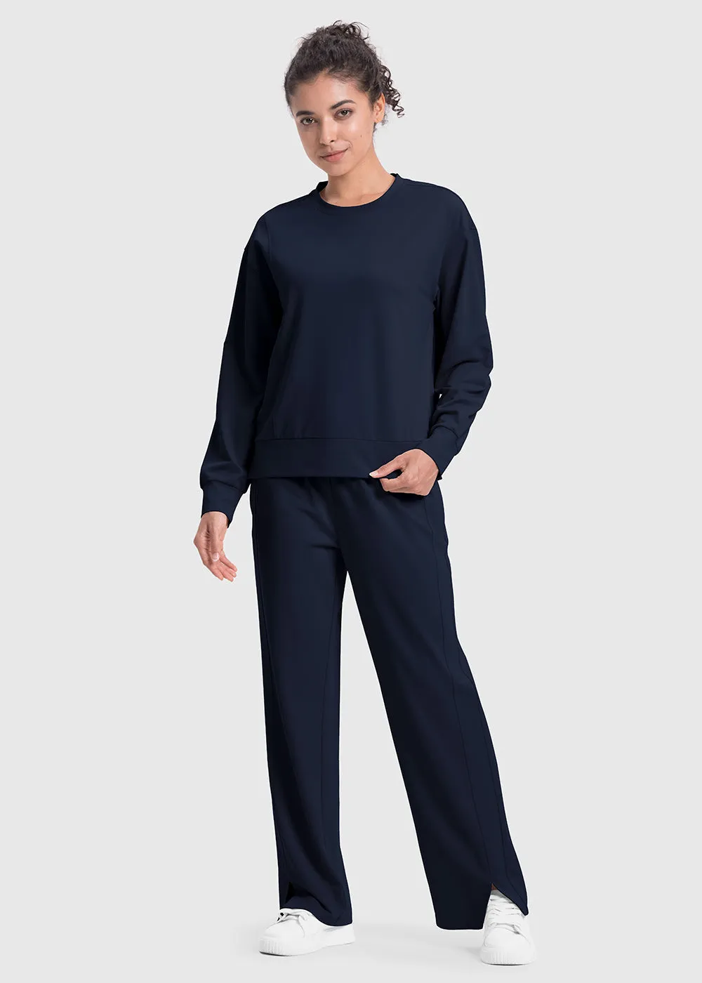 Women's Pullover and Wide Leg Pants Lounge Sets
