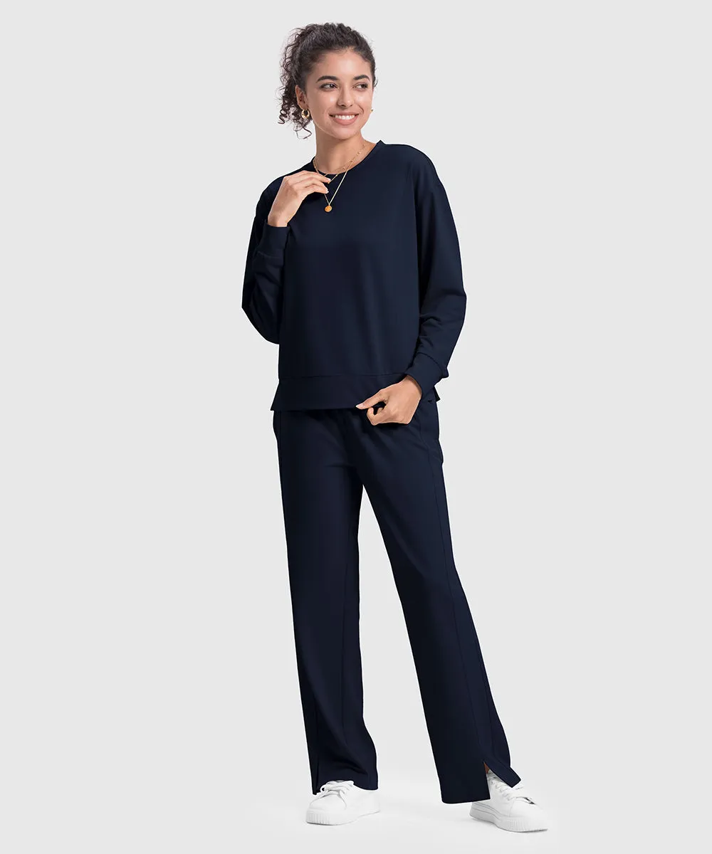 Women's Pullover and Wide Leg Pants Lounge Sets