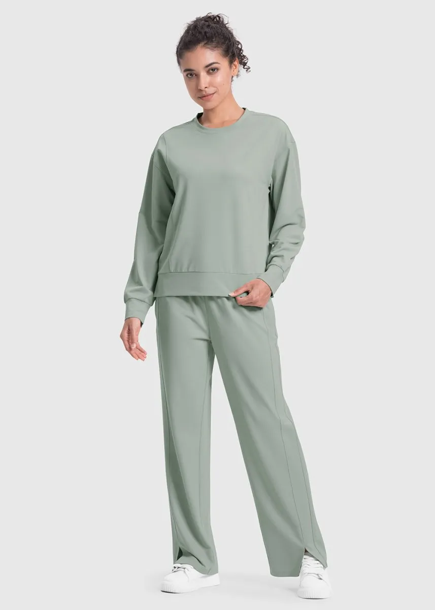 Women's Pullover and Wide Leg Pants Lounge Sets