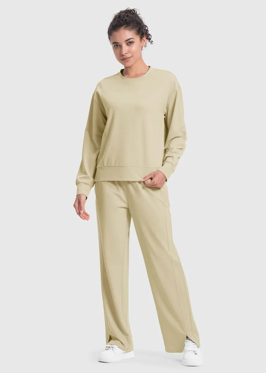 Women's Pullover and Wide Leg Pants Lounge Sets