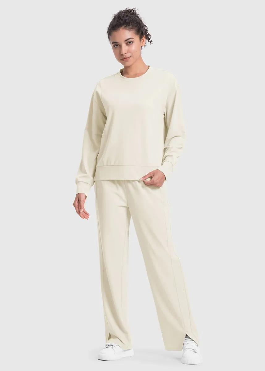 Women's Pullover and Wide Leg Pants Lounge Sets