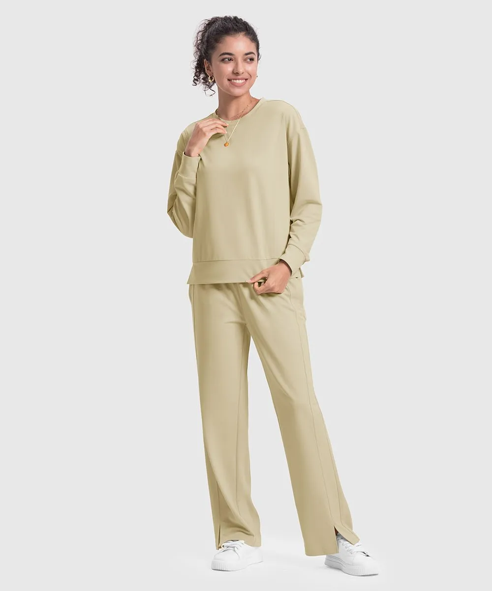 Women's Pullover and Wide Leg Pants Lounge Sets